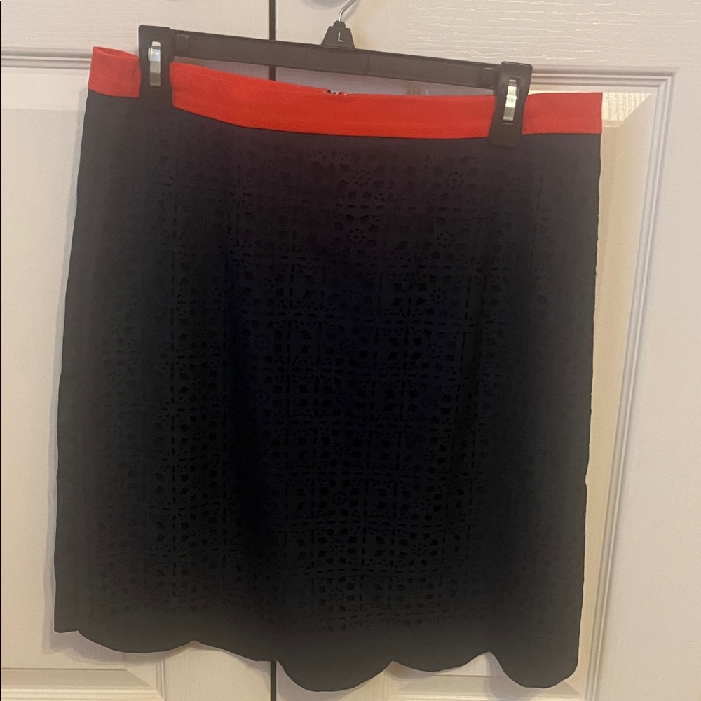 Pixley Navy Skirt with Red Waistband